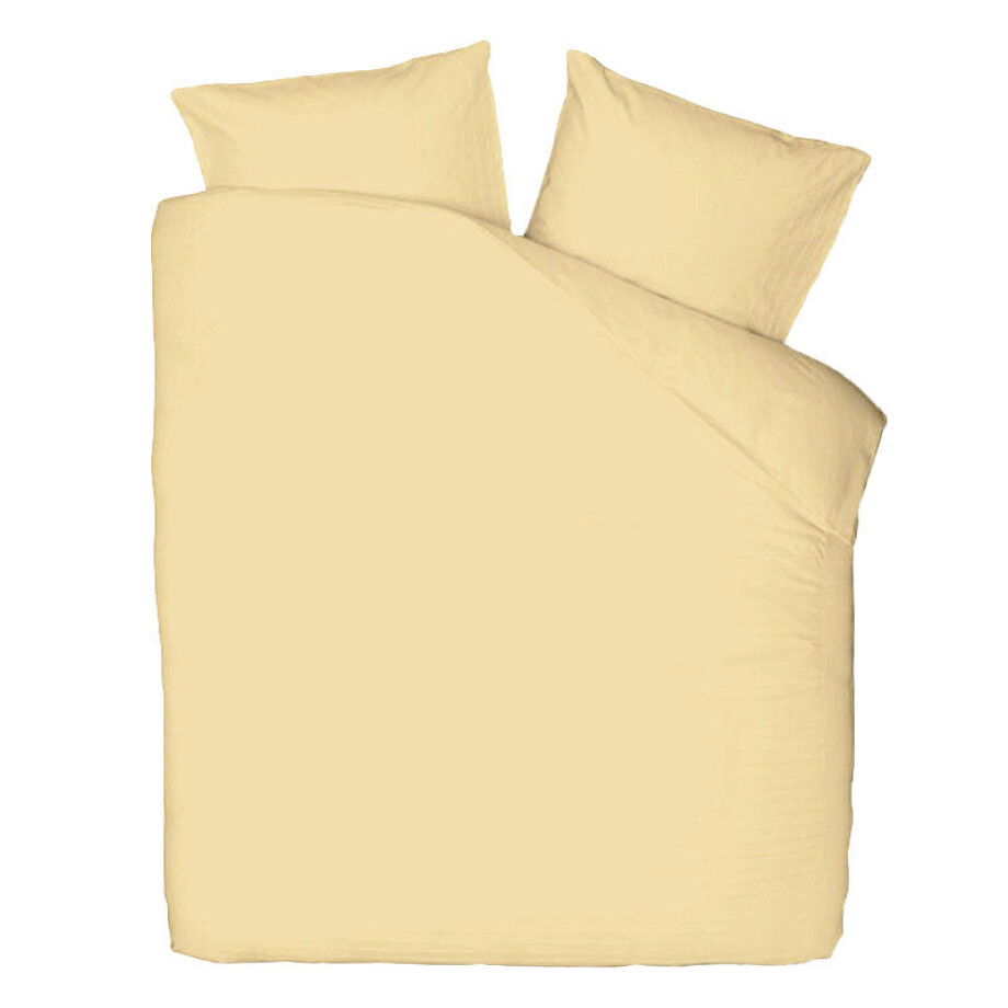 Dekbedovertrek Percale-Katoen - Uni - Licht Geel - Lits-Jumeaux (240x220 Cm) - Geel Percale Katoen Katoen - Effen - Presence - Dekbed-Discounter.nl afbeelding 1
