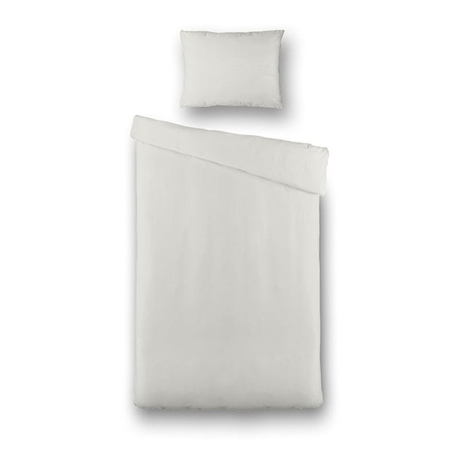 Dekbedovertrek Percale Uni - Eenpersoons (140x200 cm) - Off-white Percale katoen - Dessin: Effen - Presence - Dekbed-Discounter.nl afbeelding 1