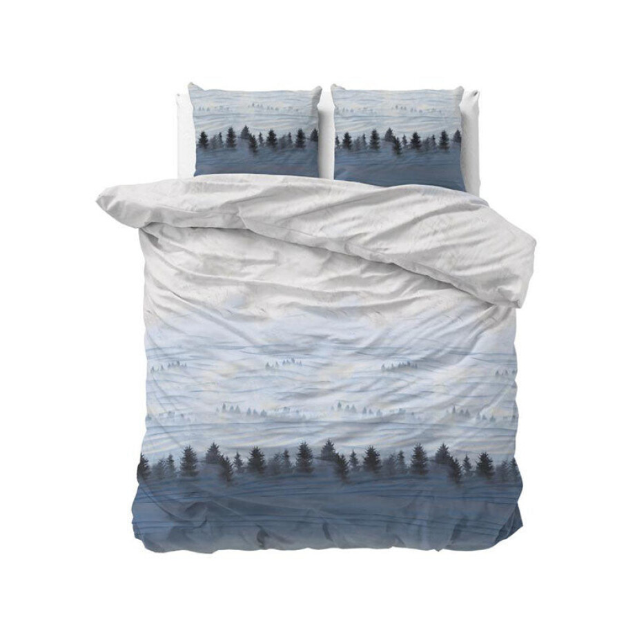 Dekbedovertrek Winter Forest Dekbedovertrek - Lits-Jumeaux (240x220 Cm) - Wit & Blauw & Meerkleurig Polyester-katoen - Romantisch & Natuur - - Dekbed-Discounter.nl afbeelding 