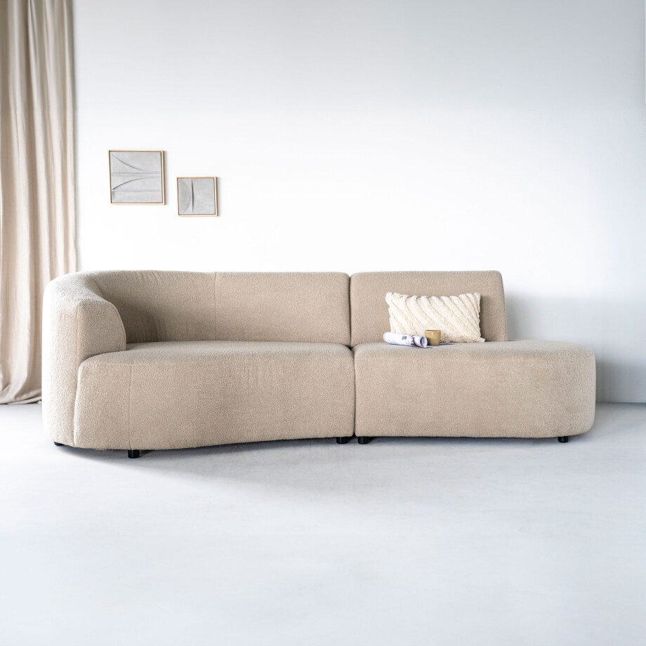 Sevn Organische Bank 'Denise' Teddystof, kleur Beige Sevn Organische Bank 'Denise' Teddystof, kleur Beige afbeelding