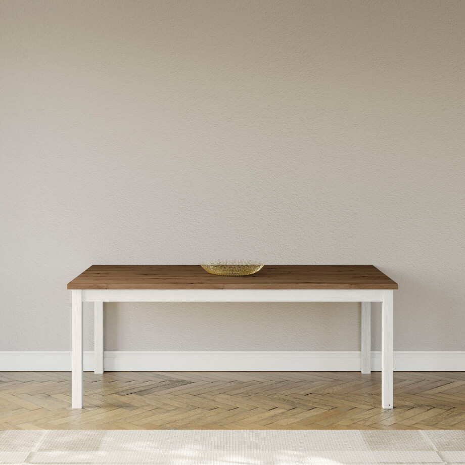 set one by Musterring Eettafel York in 3 kleurvarianten en 4 maten verkrijgbaar, met eiken plaat afbeelding 1