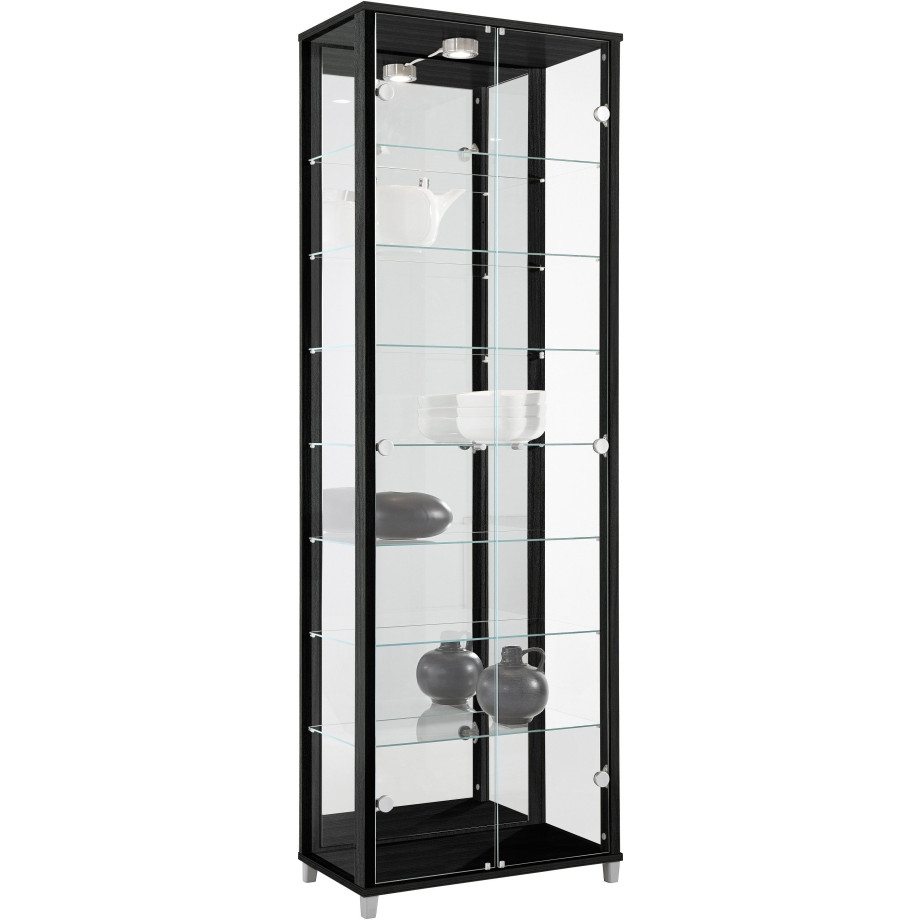 fif möbel Vitrinekast OPTIMA Staande vitrine/glasvitrine met 2 glazen deuren, perfect voor verzamelaars, verzamelvitrine afbeelding 1