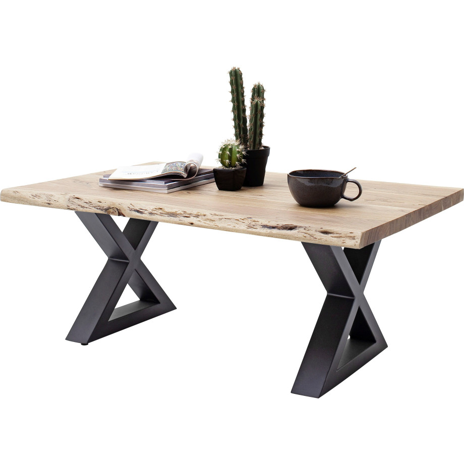 MCA furniture Tafel met hout Salontafel massief hout met boomstam, kieren en gaatjes afbeelding 1