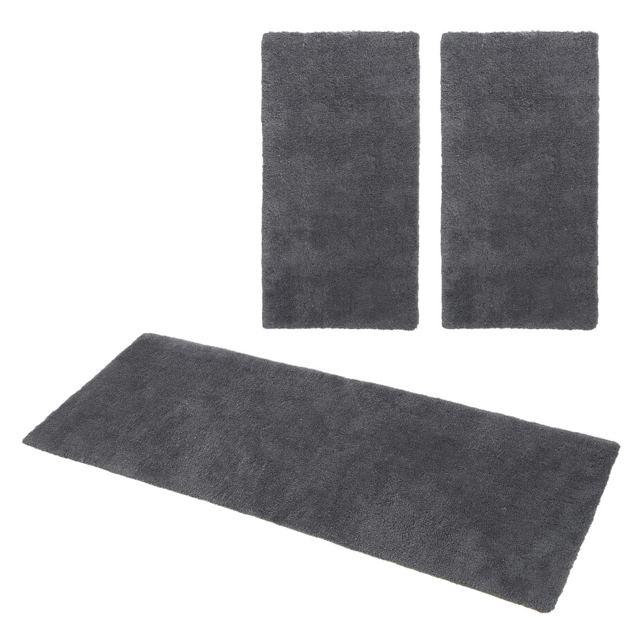 my home Set slaapkamerkleedjes met hoge pool Microvezeltapijt Magong, bijzonder zacht, zeer fijne pool uni, unikleurig slaapkamerkleed, loperset, slaapkamer, kinderkamer afbeelding 1