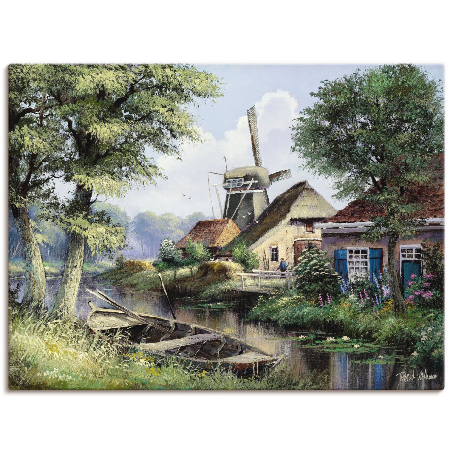 Artland Artprint op linnen De molen gespannen op een spieraam afbeelding 1