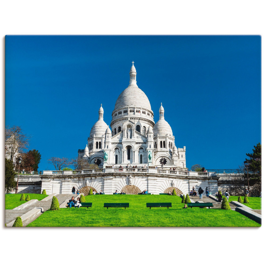 Artland Artprint op linnen Parijs Sacre Coeur gespannen op een spieraam afbeelding 1