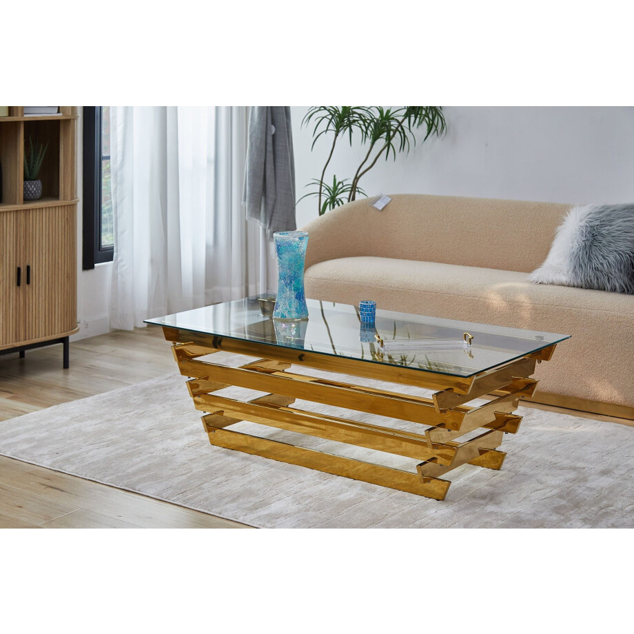 SalesFever Salontafel met designframe van roestvrij staal afbeelding 1