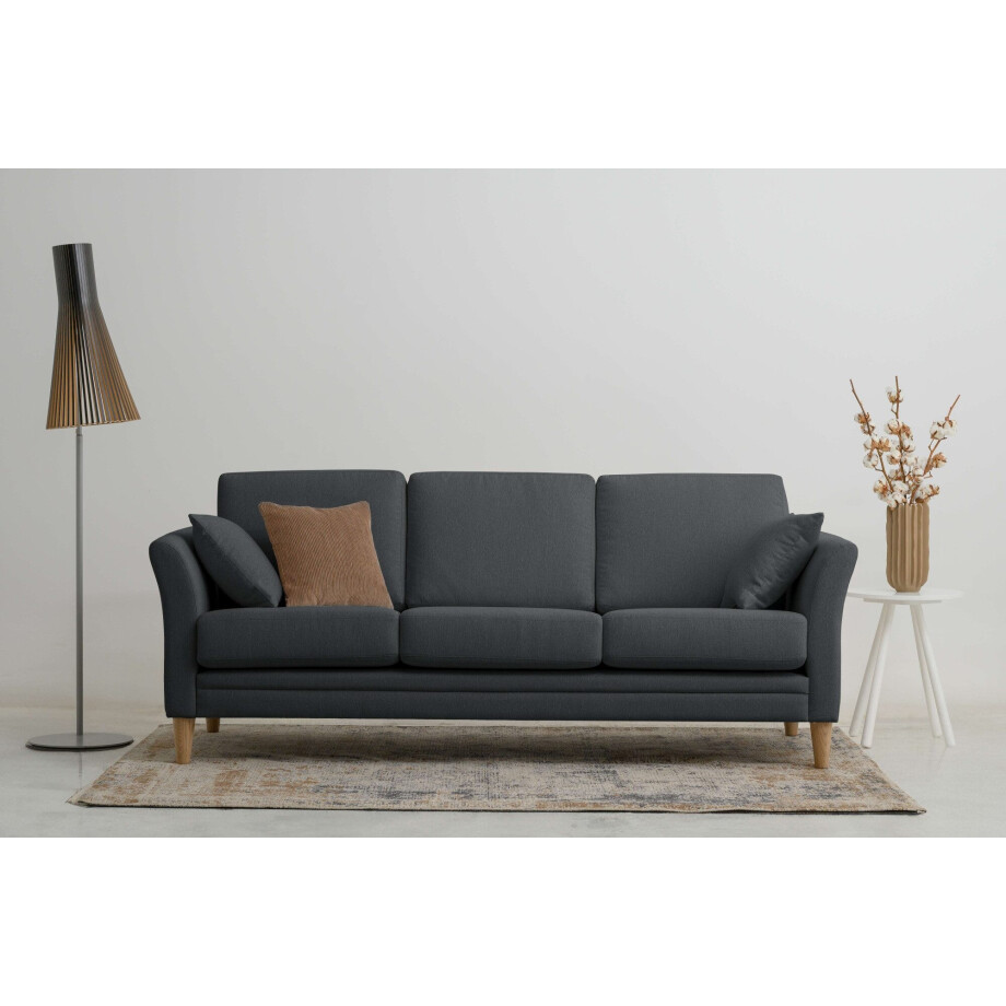 Home affaire 3-zitsbank Arellano, breedte 217 cm klassiek ontwerp, 2 sierkussens inbegrepen, fijn geweven stof afbeelding 1