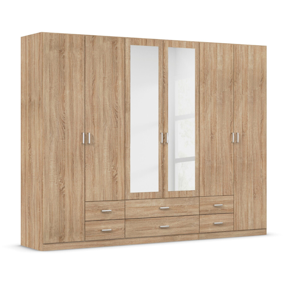rauch Kledingkast Kast Garderobe Wasmand GAMMA in 3 Breedtes veel opbergruimte met 6 lades, met spiegel topseller made in germany afbeelding 1