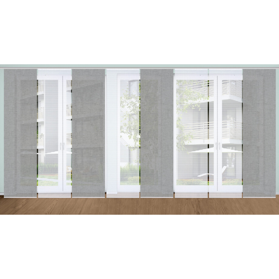 HOME in green Paneelgordijn ESTRA SET DIGITALE PRINT, BAMBOELOOK GERECYCLED (8 stuks) afbeelding 1
