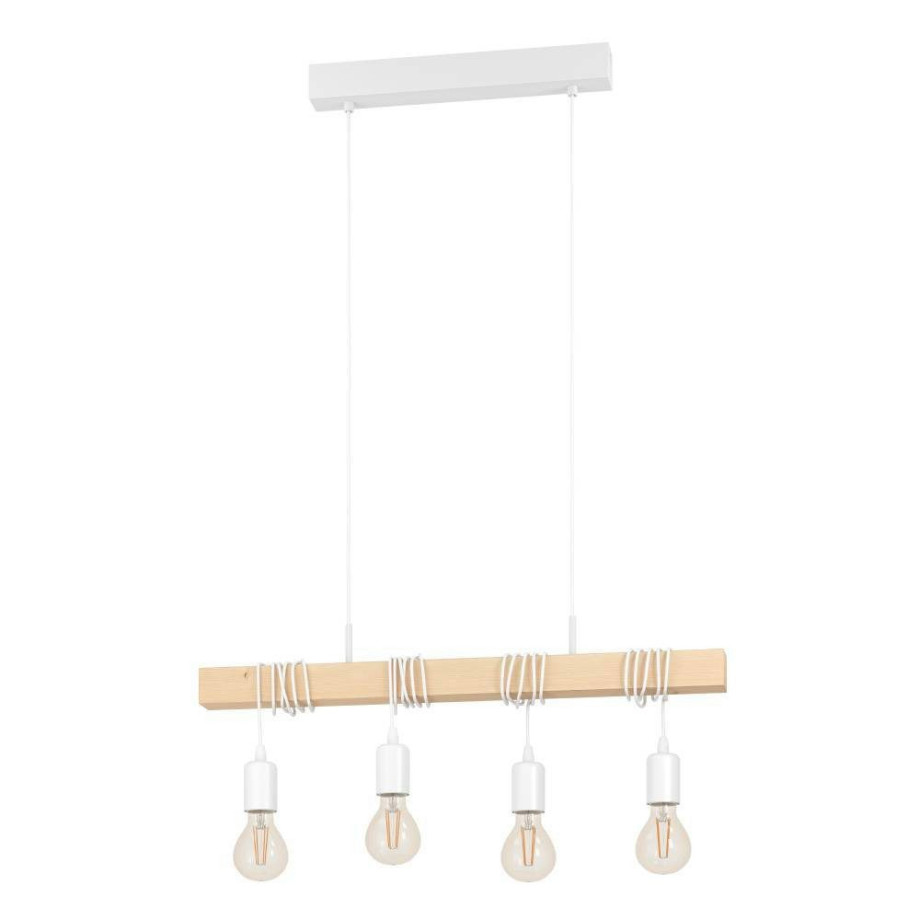 EGLO Hanglamp TOWNSHEND Vintage hanglamp, industriële stijl, retro hanglamp, staal, hout (1 stuk) afbeelding 1