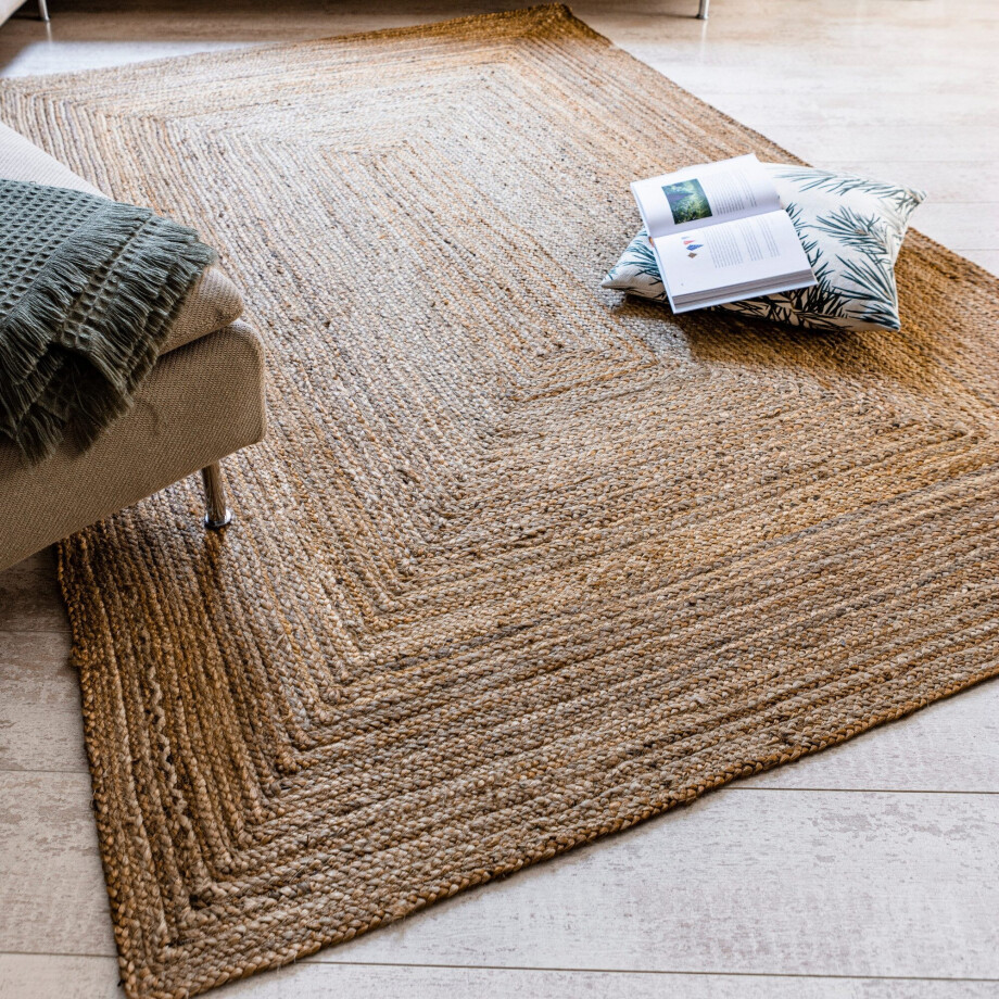 LUXOR living Vloerkleed Salo Jute tapijt, handgeweven, vlechtontwerp, 100% natuurlijke vezel afbeelding 1