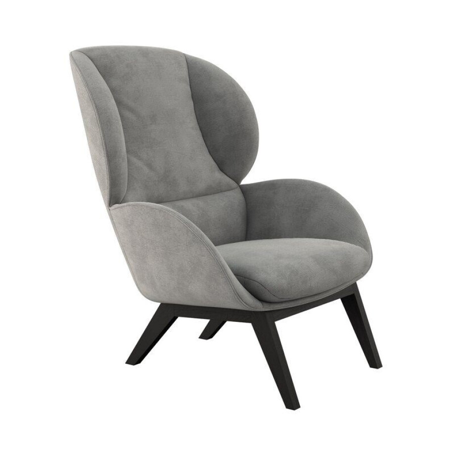 FLEXLUX Oorfauteuil Adria Stijl & comfort, organische vorm, zwarte houten voet afbeelding 1