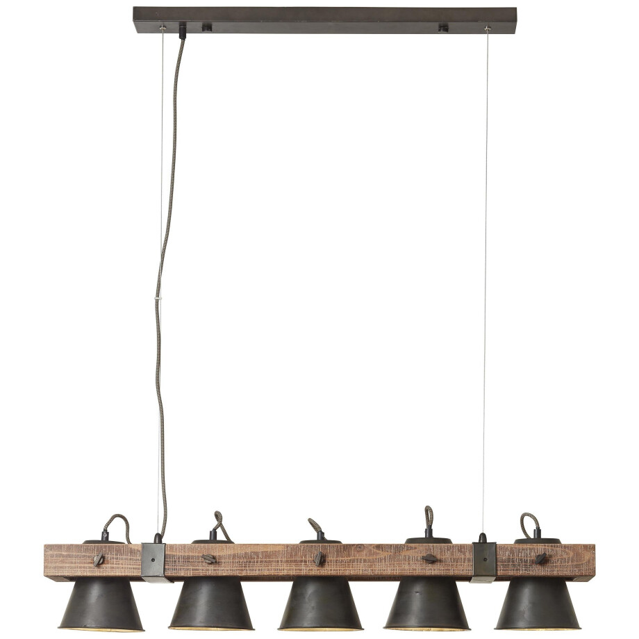 Brilliant Leuchten Hanglamp Decca Hanglamp 5 fittingen zwart staal (1 stuk) afbeelding 1