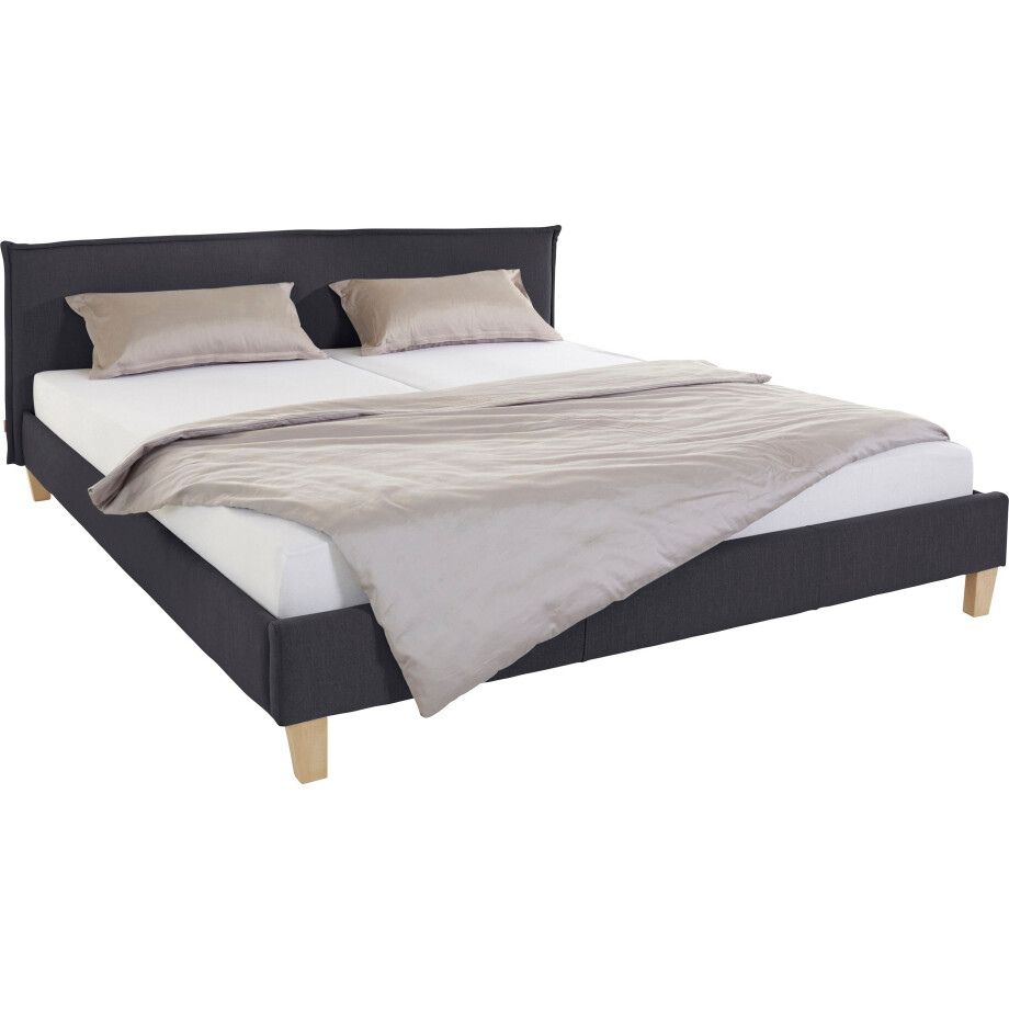 OTTO products Gestoffeerd bed Heddi in 5 breedten: van 90 cm-200 cm, bies bij het hoofdbord, structuurstof afbeelding 1