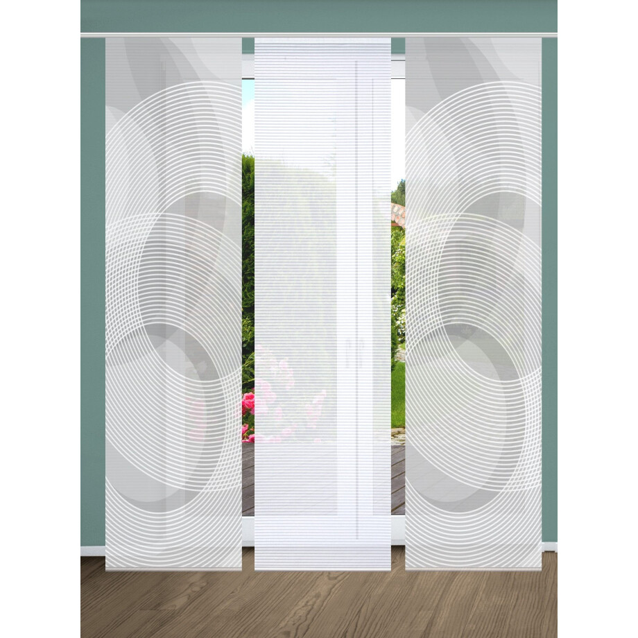 HOME in green Paneelgordijn AFONSO SET DIGITALE PRINT, BAMBOELOOK GERECYCLED (3 stuks) afbeelding 1