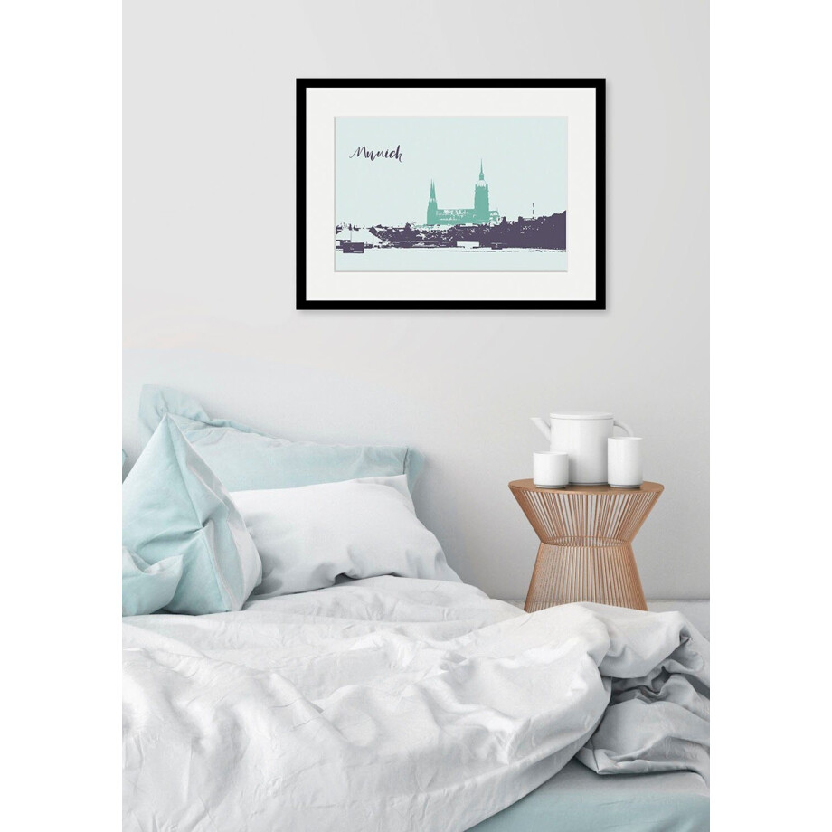 HOME in green Paneelgordijn GINNO SET DIGITALE PRINT, BAMBOELOOK GERECYCLED (3 stuks) afbeelding 1
