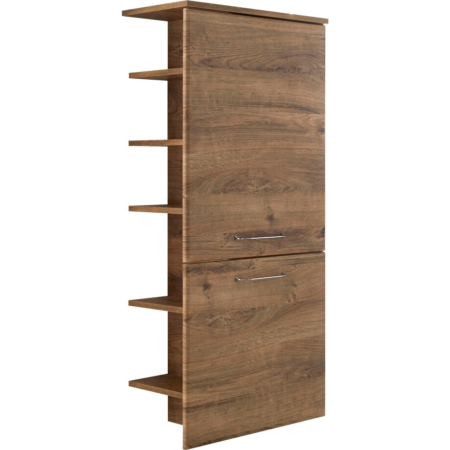 Saphir Halfhoge kast Quickset badkamermeubel 50 cm breed, 2 deuren, zijplanken Badkamer-halfhoge kast inclusief deurdemper, grepen in glanzend chroom afbeelding 1