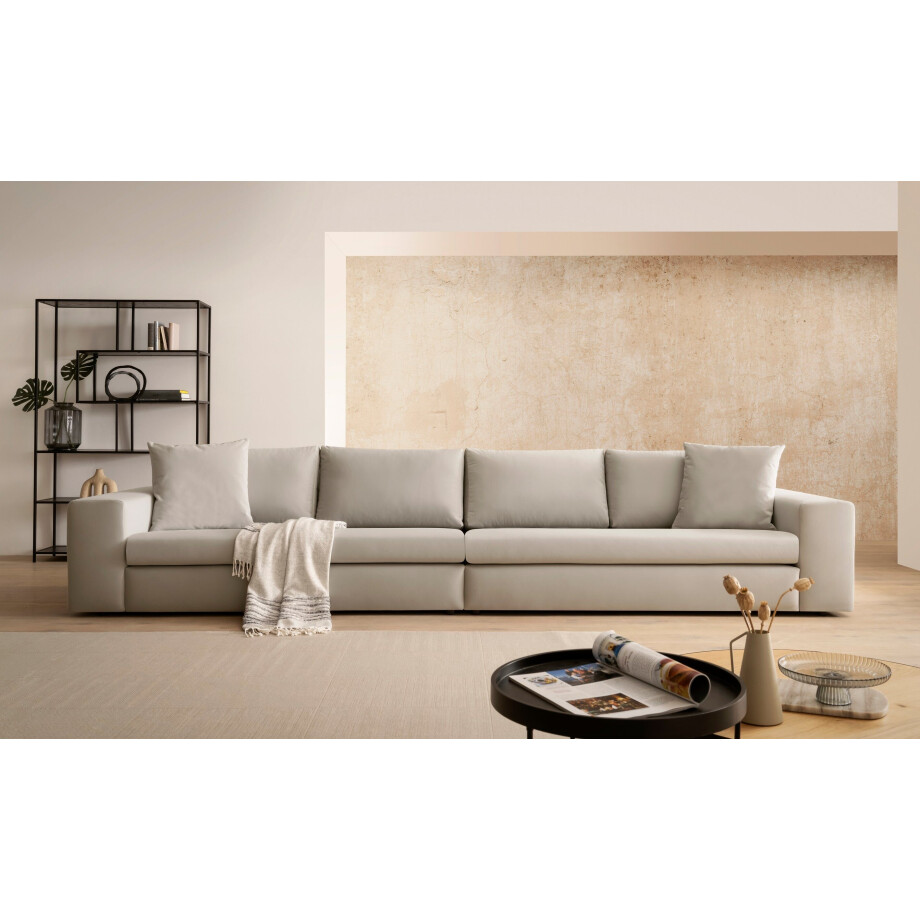 andas 4-zitsbank SLEETLAND XXL in fluweel of vintage lederlook afbeelding 1