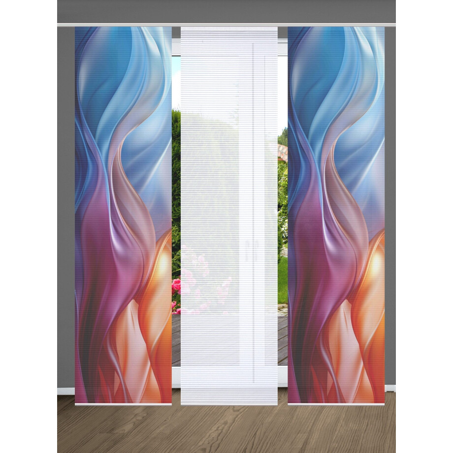 HOME in green Paneelgordijn Alcina SET DIGITALE PRINT, BAMBOELOOK GERECYCLED (3 stuks) afbeelding 1