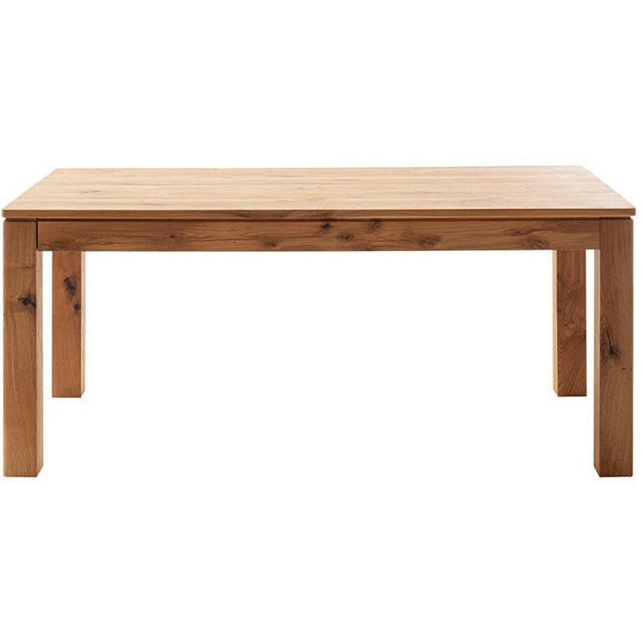 MCA furniture Eettafel ETNA 4-poot tafel Massief hout, doorlopende lamel, blokvoet 10x10 cm, tafelblad 2,5 cm afbeelding 1
