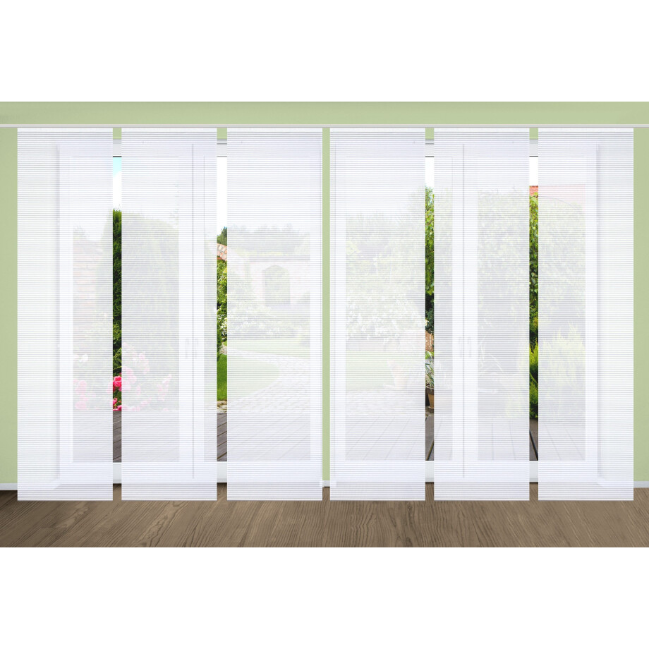 HOME in green Paneelgordijn ROMOLUS SET DIGITALE PRINT, BAMBOELOOK GERECYCLED (6 stuks) afbeelding 1
