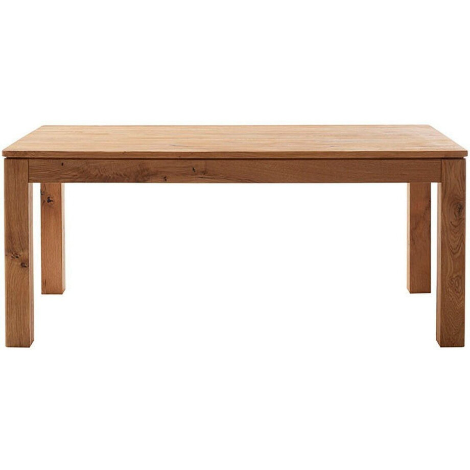 MCA furniture Eettafel ETNA 4-poot tafel Massief hout, doorlopende lamel, blokvoet 10x10 cm, tafelblad 2,5 cm afbeelding 1