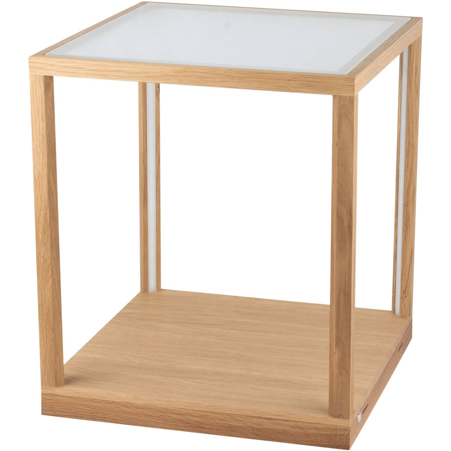 SPOT Light Led-tafellamp TAVOLI GLASS Led-bijzettafel, tafelblad van glas, touch dimmer, van eikenhout afbeelding 1