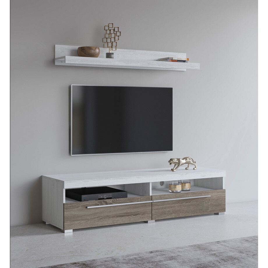 INOSIGN Tv-meubel Roger, breedte 140 cm, stijlvolle TV-kast, inclusief wandboard afbeelding 1