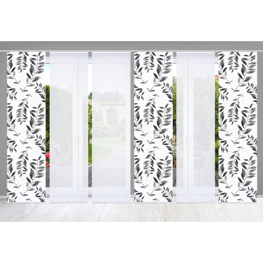 HOME in green Paneelgordijn GREN SET DIGITALE PRINT, BAMBOELOOK GERECYCLED (6 stuks) afbeelding 1