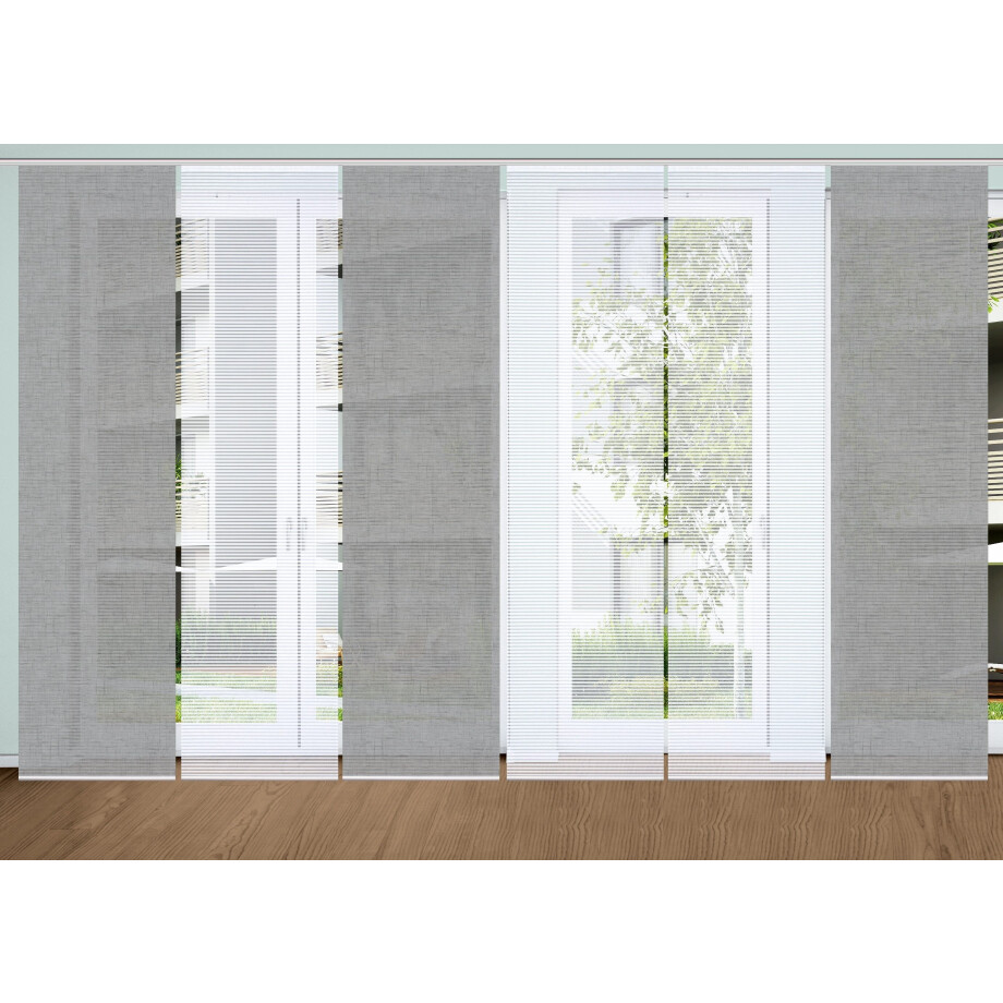 HOME in green Paneelgordijn ESTRA SET DIGITALE PRINT, BAMBOELOOK GERECYCLED (6 stuks) afbeelding 1