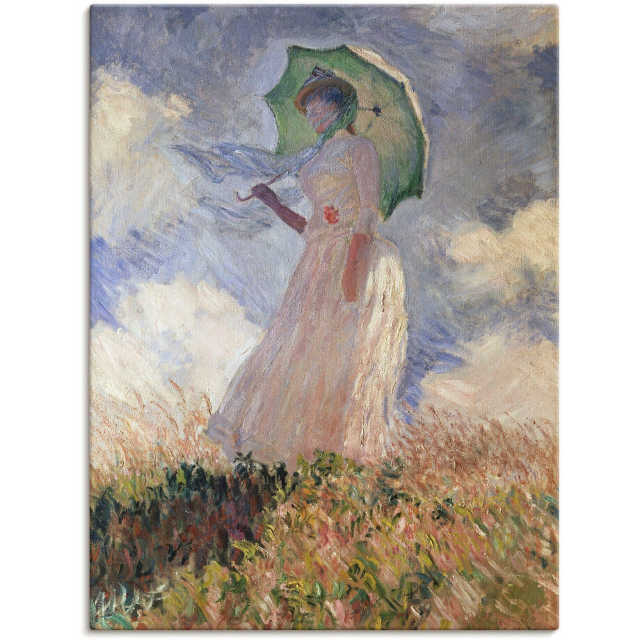 Artland Artprint Vrouw met parasol, Suzanne Hoschedé als artprint op linnen, poster in verschillende formaten maten afbeelding 1