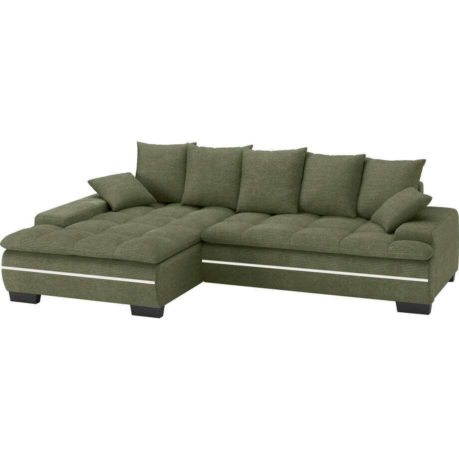 Mr. Couch Hoekbank Haiti II, L-vorm RGB-LED verlichting, optioneel met koudschuim, bed, bedlade afbeelding 1
