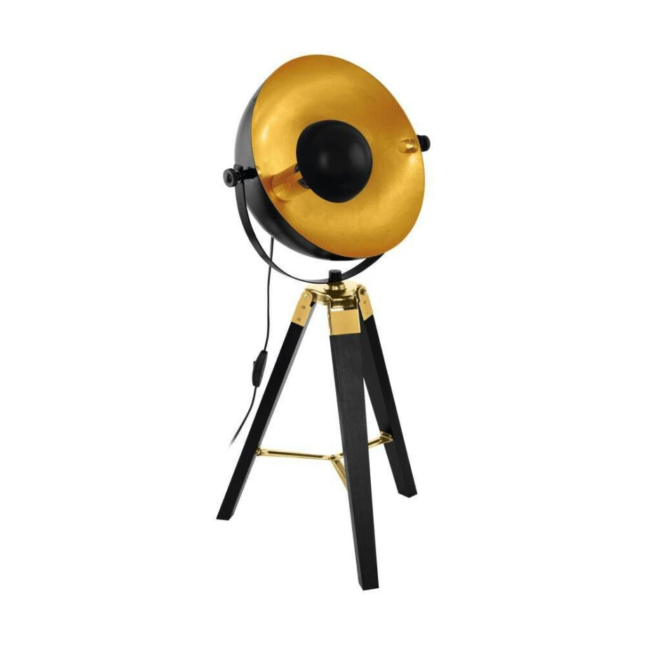 EGLO Tafellamp COVALEDA Tafellamp, in zwart, goudkleur en messing, lamp met schakelaar, E27 (1 stuk) afbeelding 1