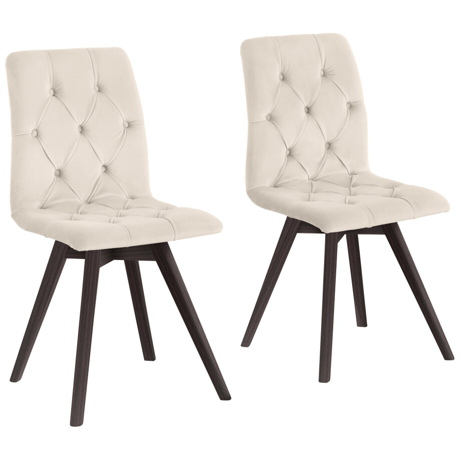 andas Eetkamerstoel Rania met massief houten poten (set, 2 stuks) afbeelding 1
