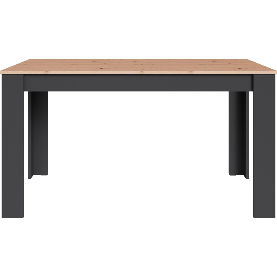byLIVING Eettafel Nori Keukentafel in eikenlook, frame in antraciet of wit afbeelding 1