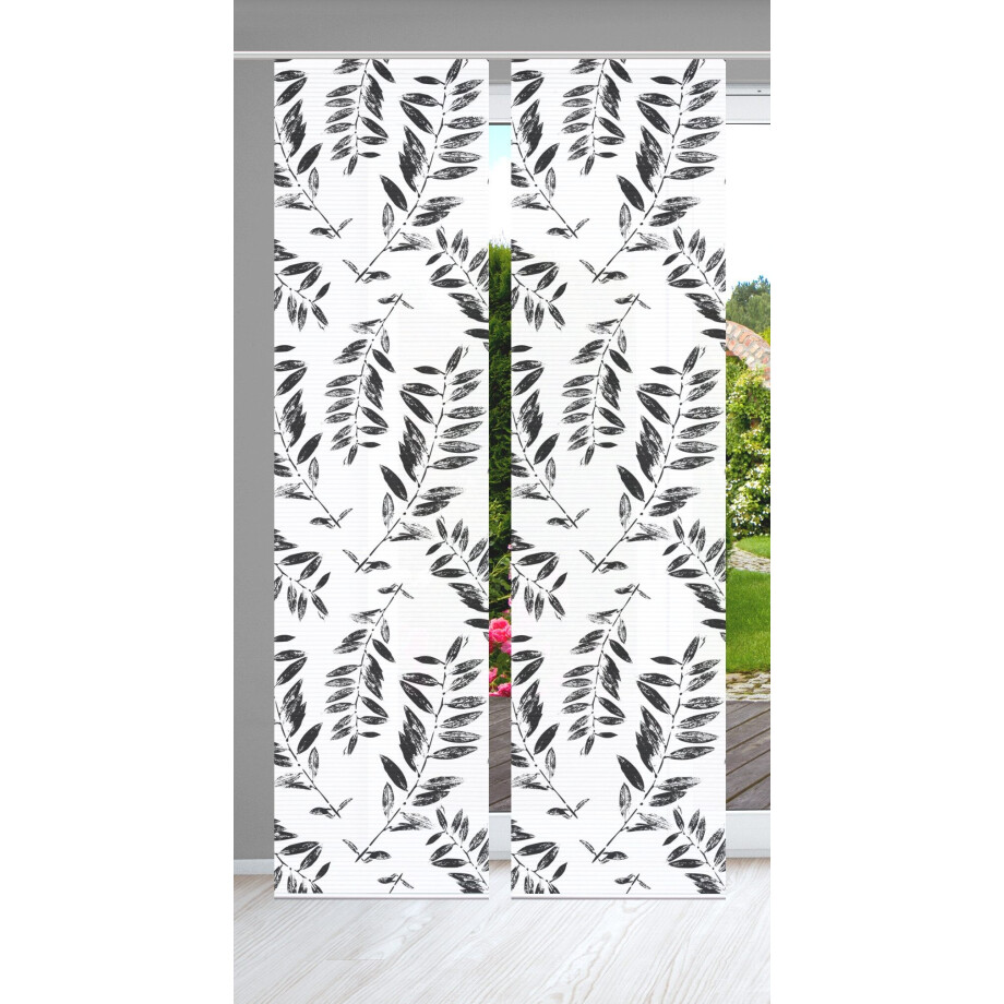 HOME in green Paneelgordijn GREN SET DIGITALE PRINT, BAMBOELOOK GERECYCLED (2 stuks) afbeelding 1