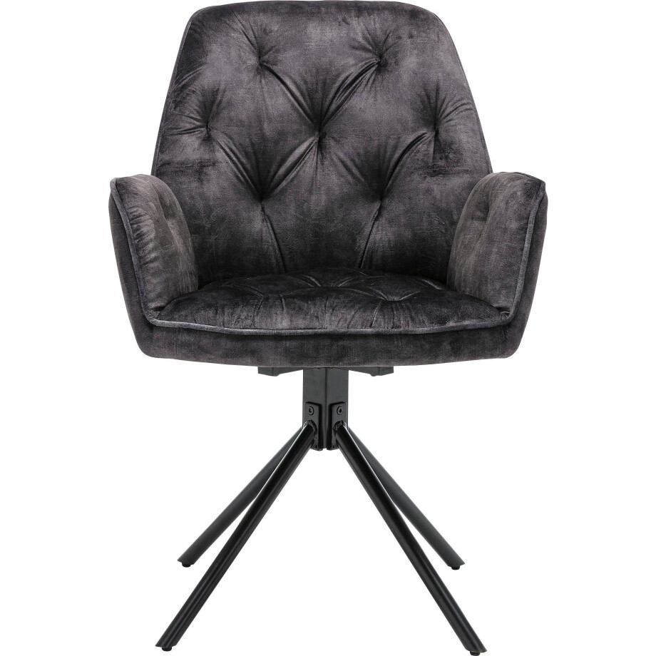 byLIVING Eetkamerstoel Sarina set van 2, hoogwaardige vintage-fluweel bekleding met stiksels, 360 graden draaibaar (set, 2 stuks) afbeelding 1