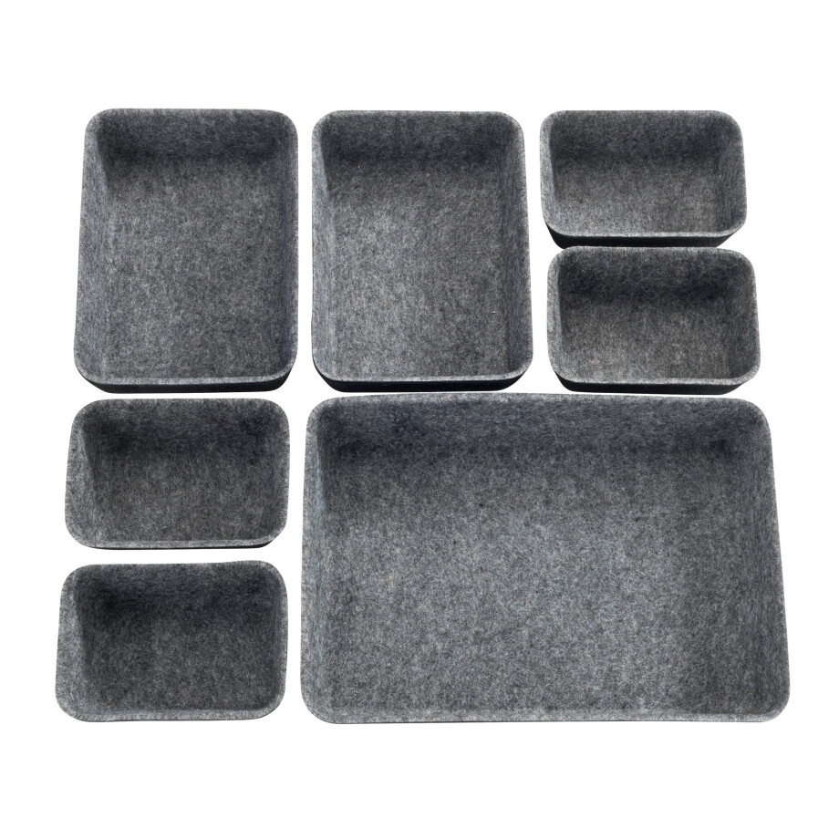 WENKO Organizer Opbergdozen voor lades, 3 maten, gerecycled polyester vilt (set, 7-delig) afbeelding 1
