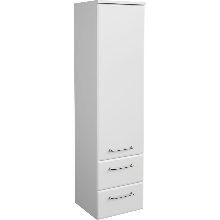 Saphir Halfhoge kast Quickset badkamermeubel 35 cm breed, 1 deur, 2 laden, 2 planken Badkamer-halfhoge kast inclusief deurdemper, grepen in glanzend chroom afbeelding 1