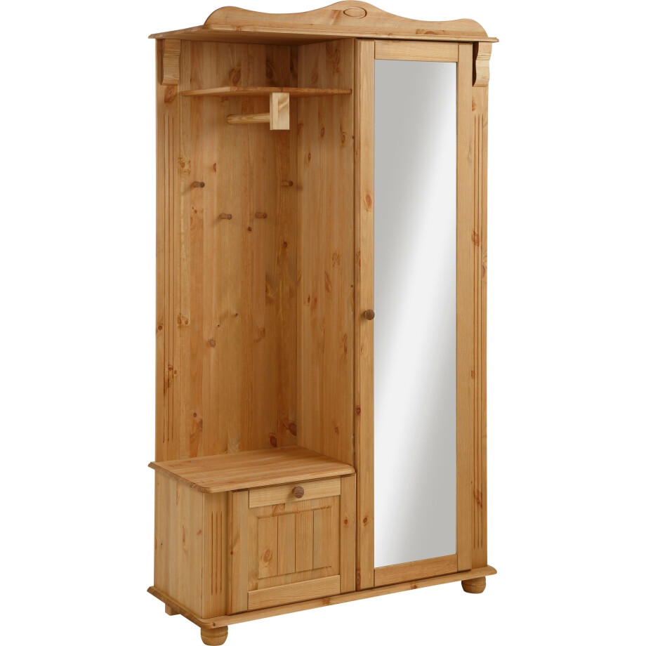 Home affaire Compact kapstokmeubel ADELE Breedte 108 cm, met spiegeldeur, van massief grenen, FSC afbeelding 1