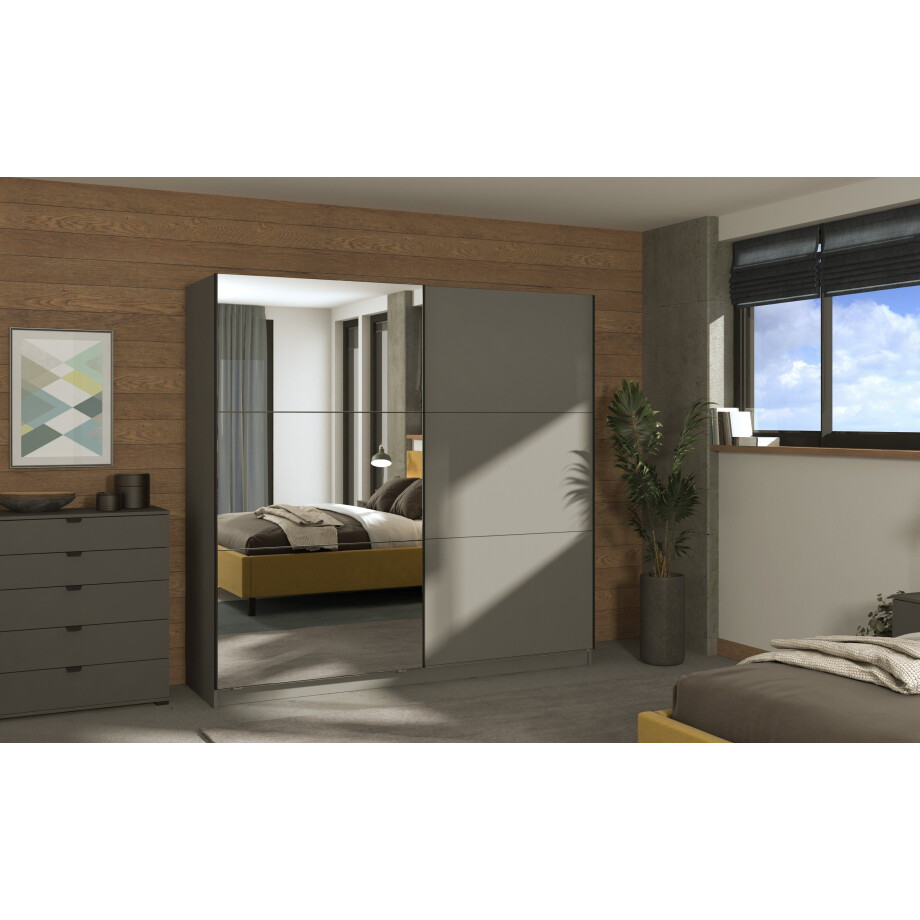 INOSIGN Zweefdeurkast Sierra kledingkast met spiegel linnenkast garderobe Topseller INCLUSIEF interne indeling, FSC-gecertificeerd, OTTOs Choice afbeelding 1