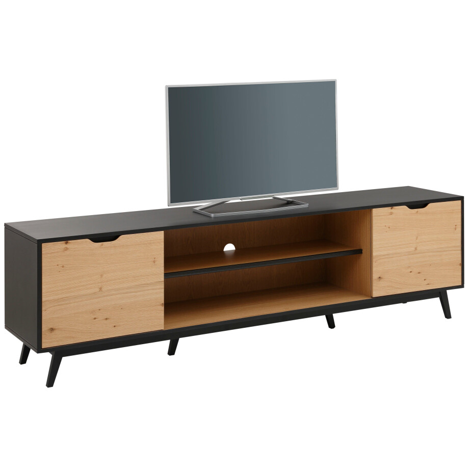 Home affaire Tv-meubel FLOW Commode met twee vakken en twee deuren en een mooie houtlook afbeelding 1