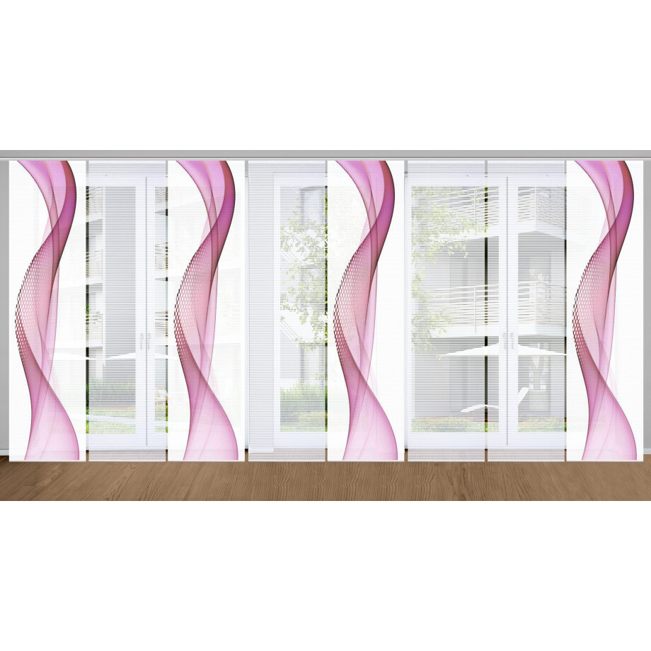 HOME in green Paneelgordijn NEVOLA SET DIGITALE PRINT, BAMBOELOOK GERECYCLED (8 stuks) afbeelding 1
