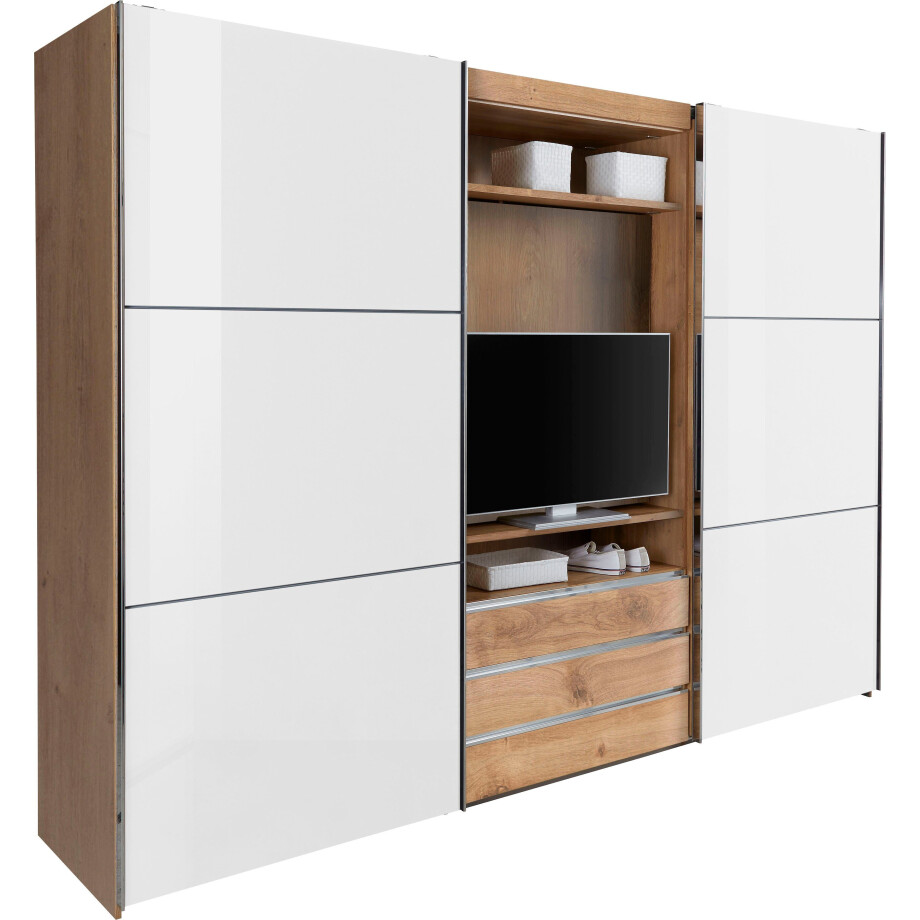 Wimex Zweefdeurkast Magic by fresh to go mooie extra: met draaibaar tv-element, fronten van glas afbeelding 1