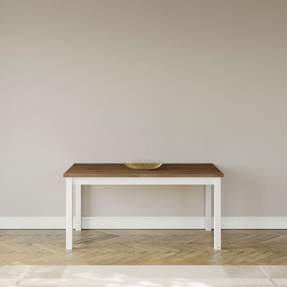 set one by Musterring Eettafel York in 3 kleurvarianten en 4 maten verkrijgbaar, met eiken plaat afbeelding 1