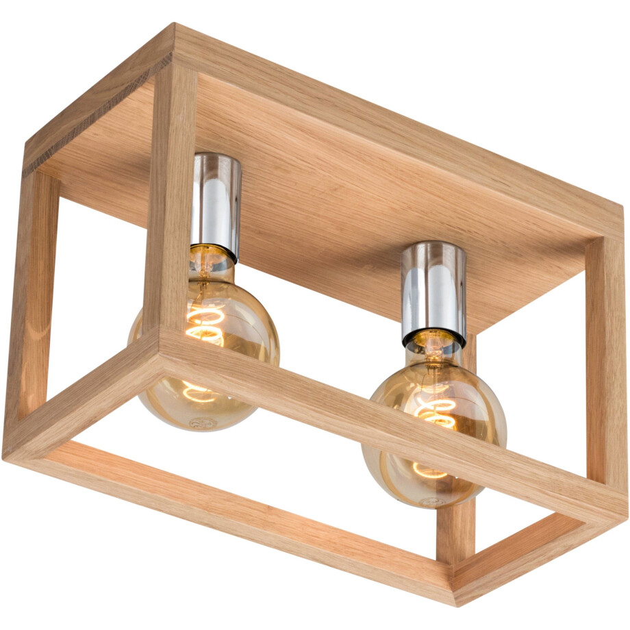 SPOT Light Plafondlamp KAGO Natuurproduct van eikenhout, duurzaam met FSC-certificaat afbeelding 1
