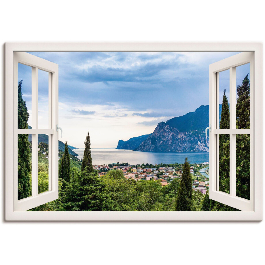 HOME in green Paneelgordijn LEGNO SET DIGITALE PRINT, BAMBOELOOK GERECYCLED (6 stuks) afbeelding 1