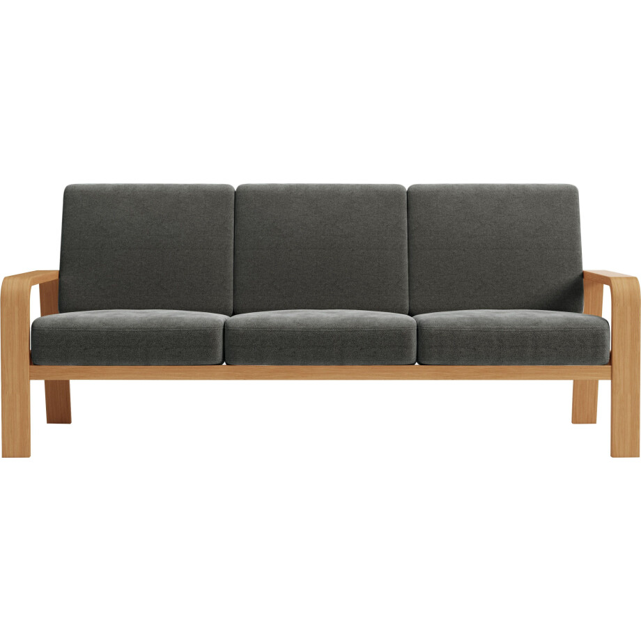 sit&more 3-zitsbank Kolding Armleuningen van eikenkleurig beukenhout, verschillende bekledingen en kleuren afbeelding 1