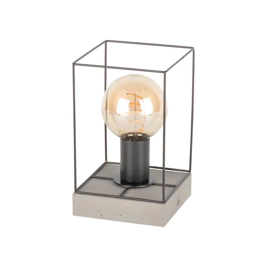 SPOT Light Tafellamp GRETTER CONCRETE Van echt beton en metaal, bijpassende LM E27 / exclusief, natuurproduct afbeelding 1